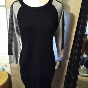 NWT by&by Black and Gray Sweater Dress